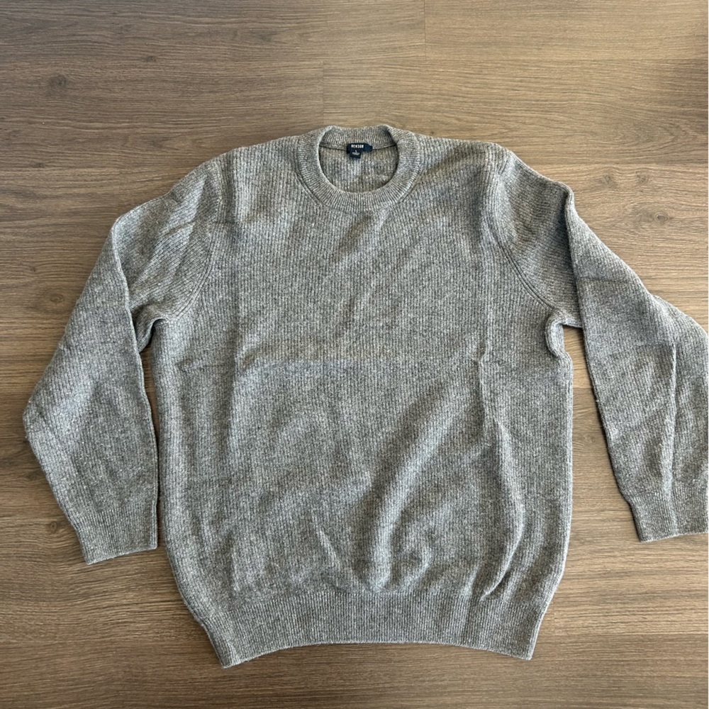 Benson Grey Wool Crewneck, Large